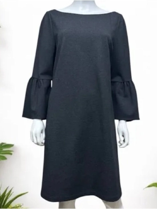 Lafayette 148 New York Dresses & Skirts - Lafayette 148 Marissa Bell Sleeve Grey Dress Size L